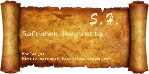 Safranek Henrietta névjegykártya