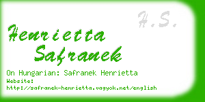 henrietta safranek business card